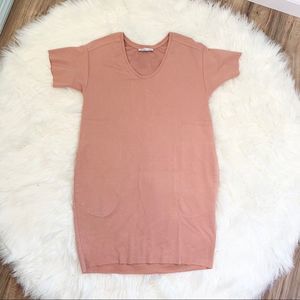 ZARA Pink Mini T-Shirt Dress w/pockets size S